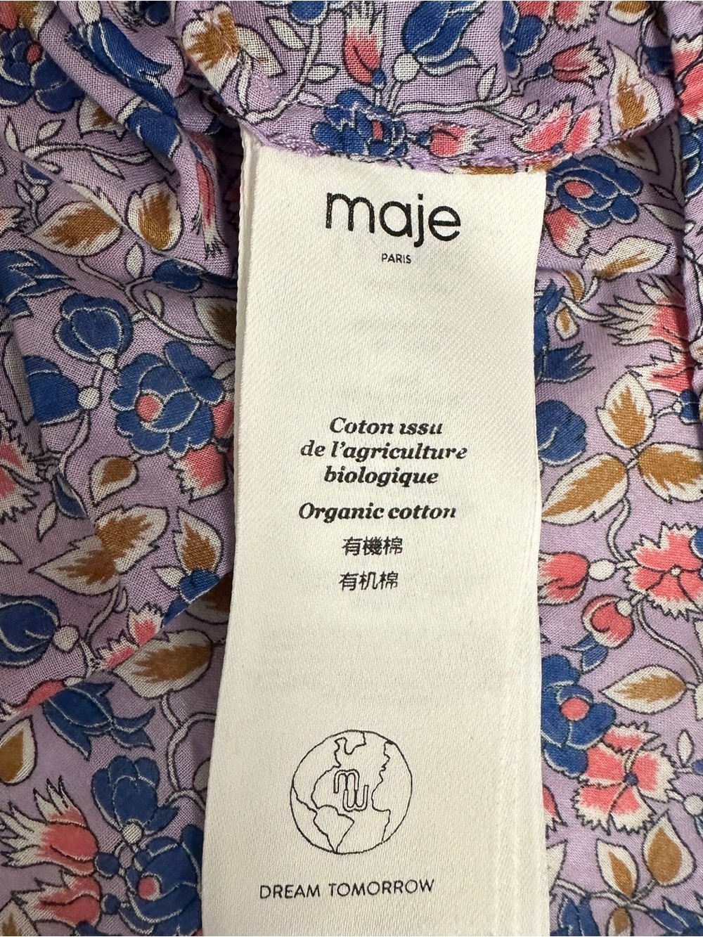 Maje Cisso Contrast Floral Blouse Sz M - Picture 7 of 8